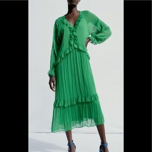 Worn once! Zara green airy dress
